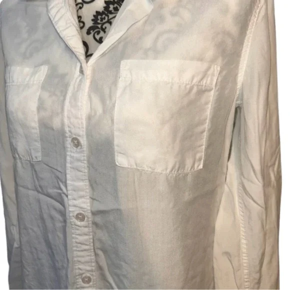 Thread + Supply Women's XS White Tailored Button-Up Long Sleeve Top - Picture 5 of 16